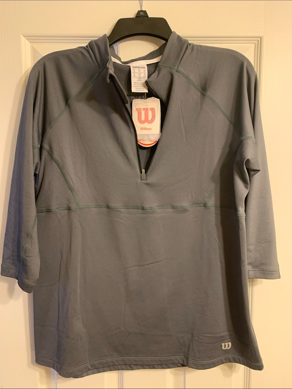 Wilson Gray Zip-Front Athletic Pullover with Subtle Stitching